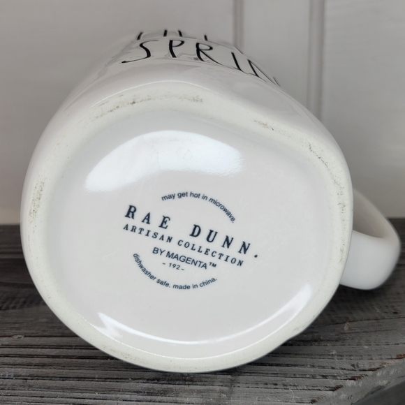 Rae Dunn Artisan Collection by Magenta Hello Spring Coffee Cup Ivory - Picture 2 of 7